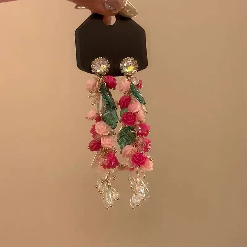 铜合金耳饰 春日花朵耳环2025新款小众设计感高级耳钉耳饰