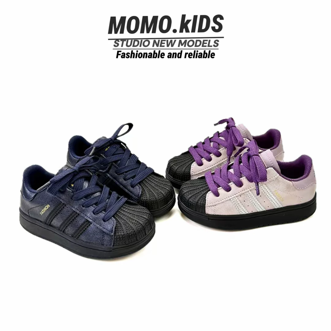 【秋冬升级贝壳鞋】2025秋季新款男童板鞋女童包头防踢运动鞋-9966