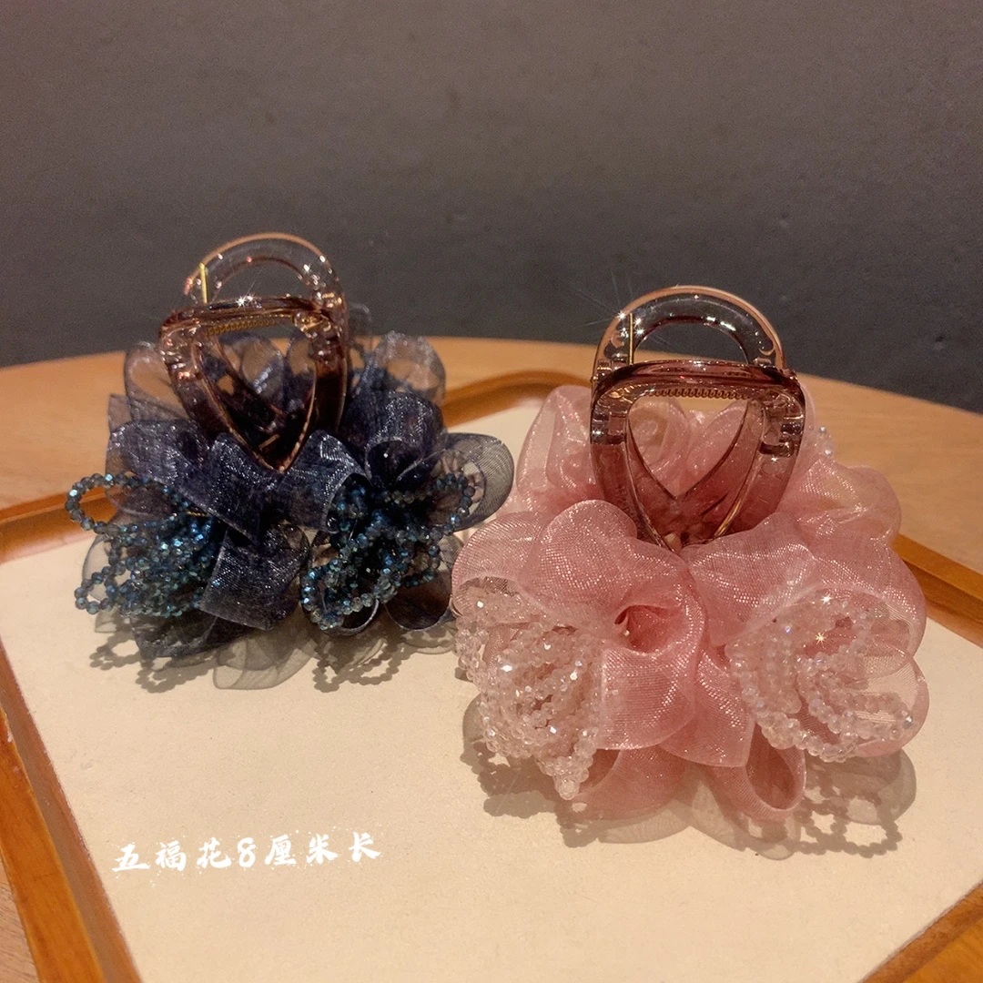 春季新款五福花发夹8厘米长