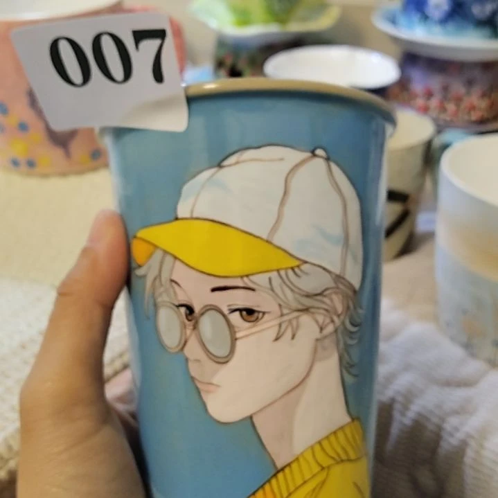 摆件景德镇陶瓷釉下彩可乐杯