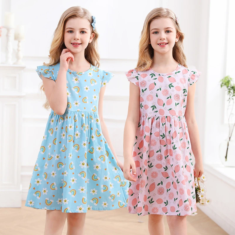 夏季儿童连衣裙韩版童装纯棉风碎花沙滩裙公主女童无袖背心裙周岁