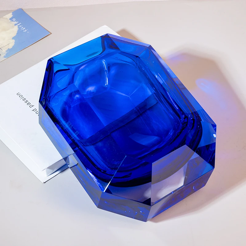 L714重工巴卡拉墨水蓝欧式创意花瓶插花现代工艺轻奢轻奢花瓶