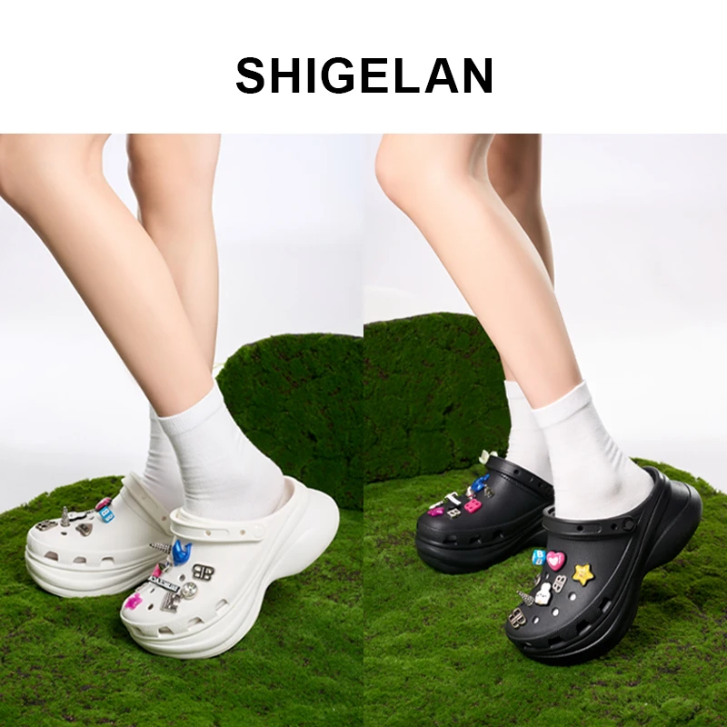 25春夏款大牌一脚蹬厚底增高舒适ins风百搭时髦洞洞鞋77528