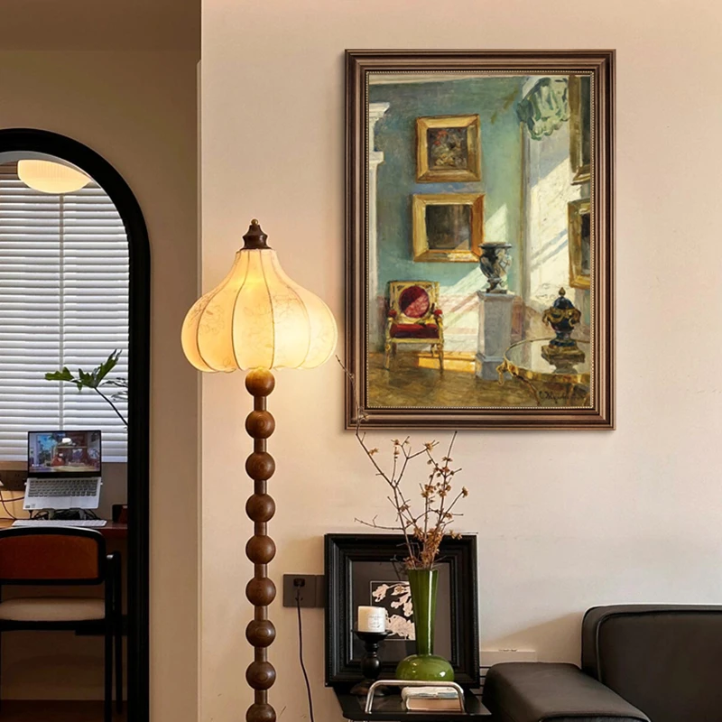 美式复古入户玄关装饰画走廊过道风景壁画正对门油画法式餐厅挂画