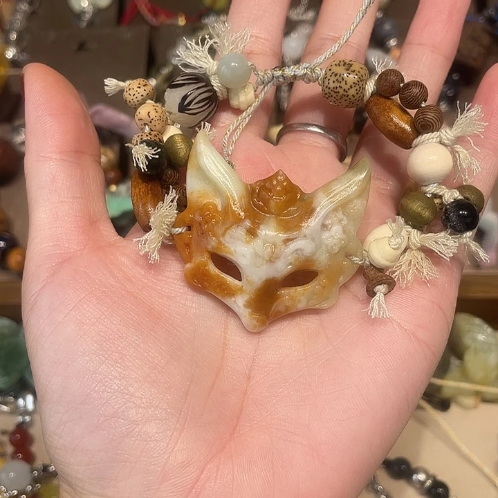 蛇纹石玉合金颈饰