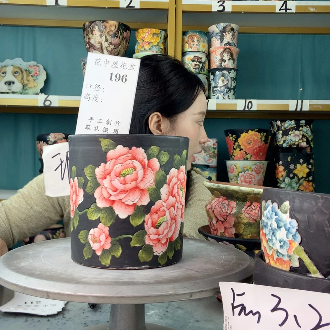 陶景德镇手工花盆196