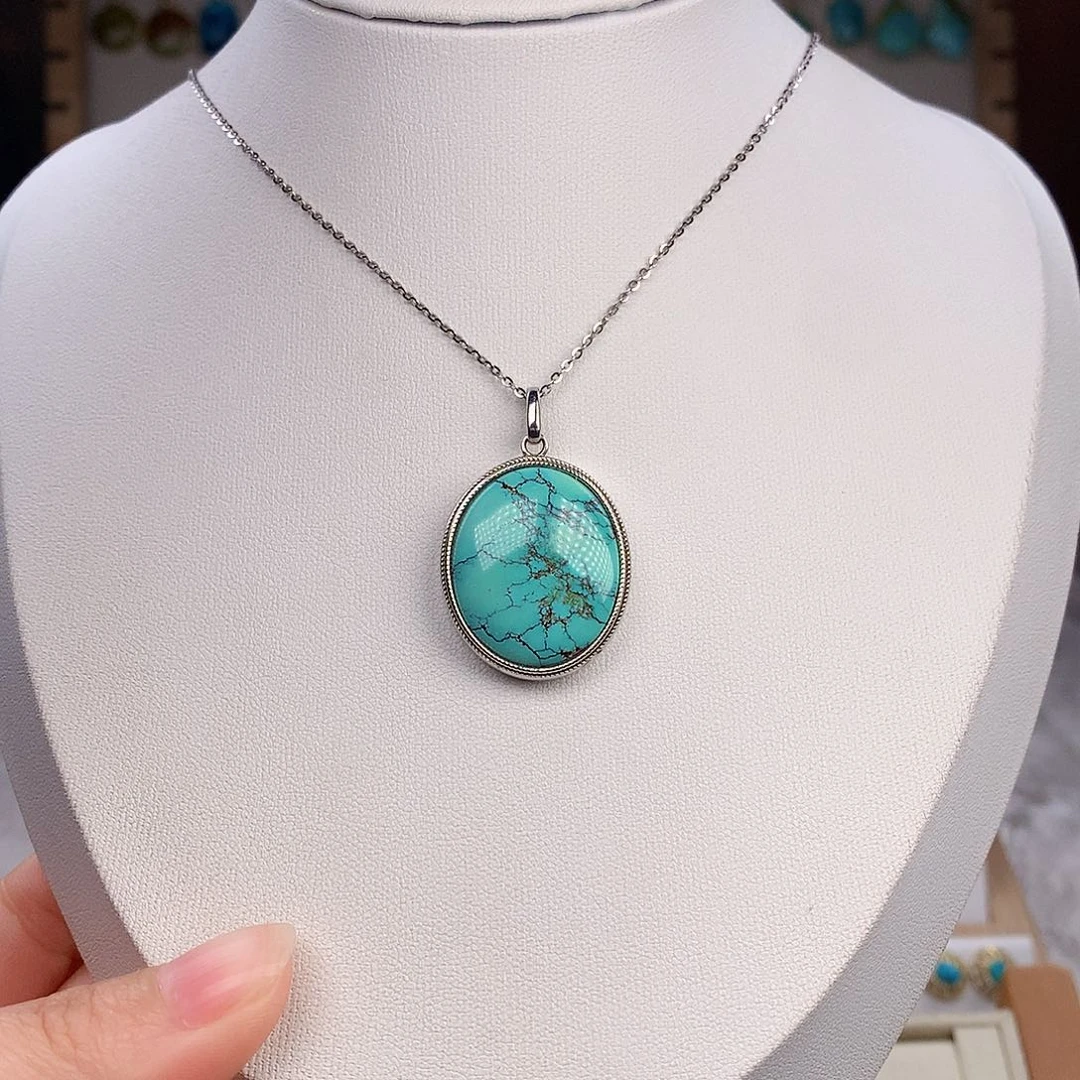 绿松石珠宝奇石银S925镶嵌