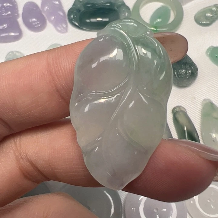 翡翠未镶嵌挂件叶子