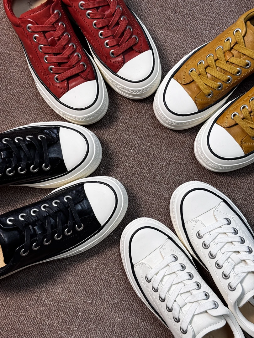 早秋上新 马皮百搭小厚底时尚休闲板鞋女春秋