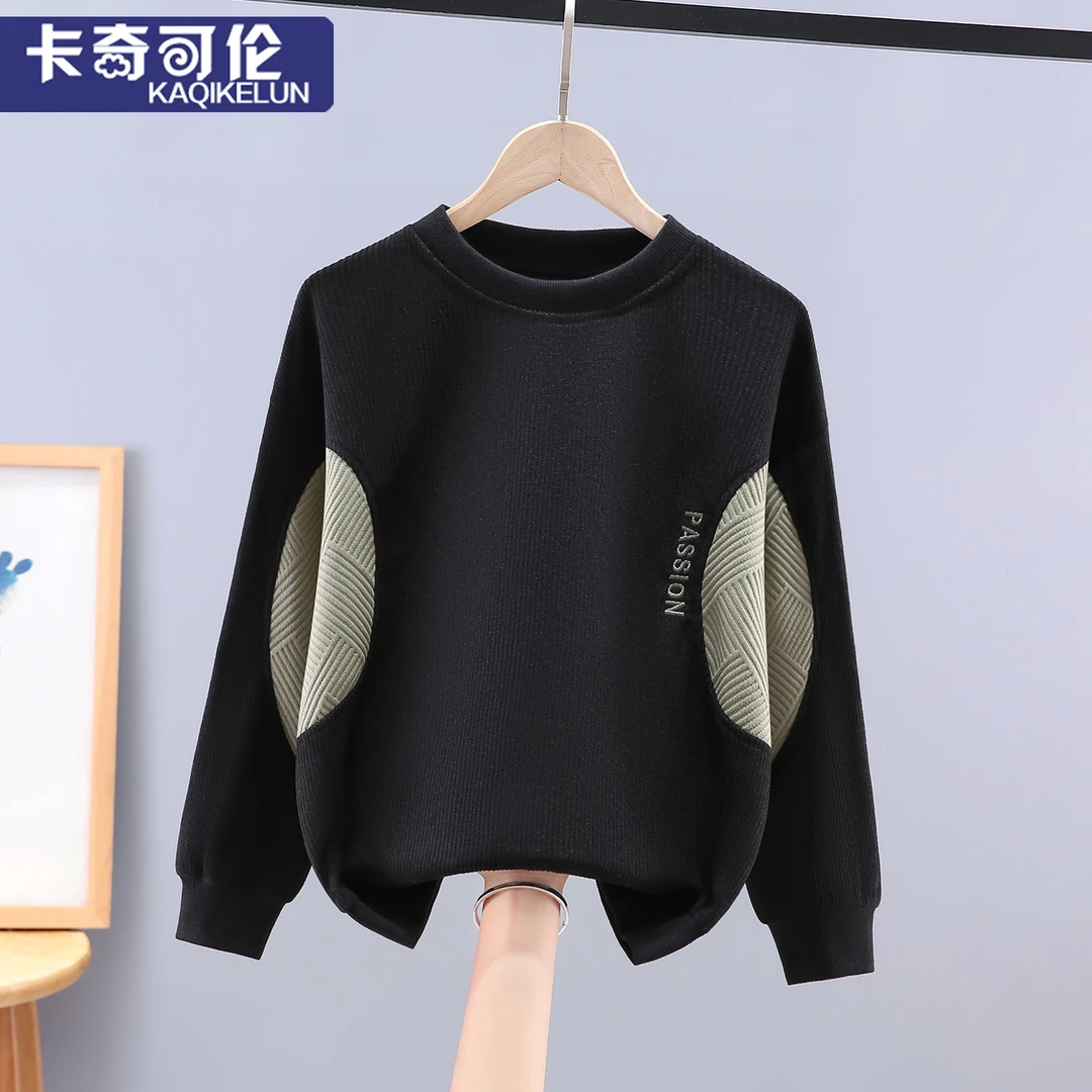 儿童卫衣秋装2025新款春秋款男童潮帅气加绒上衣大童衣服男孩秋冬