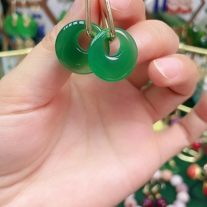 玛瑙/玉髓耳钉合金