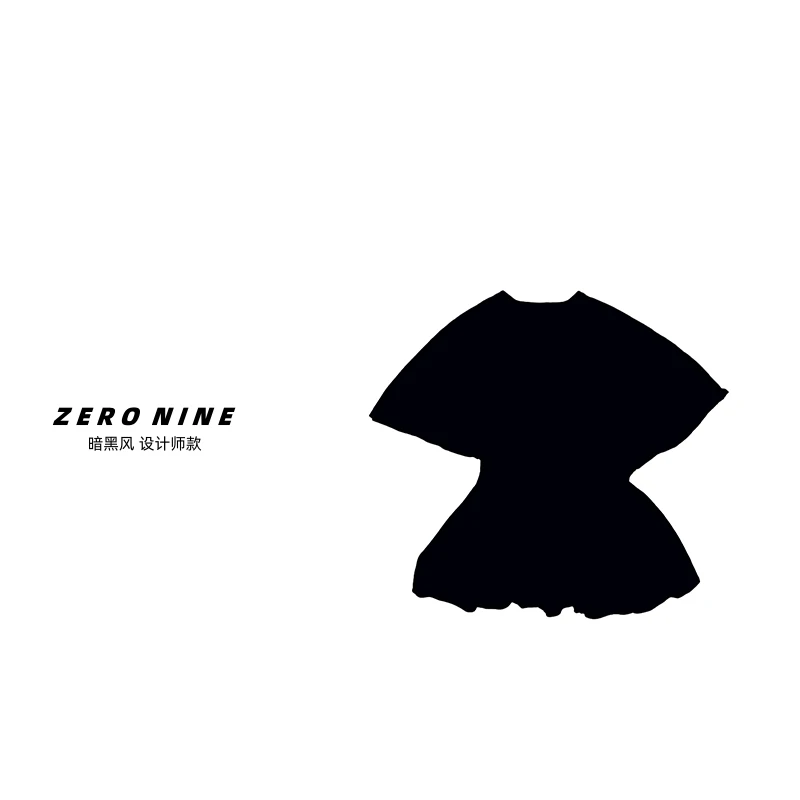 Dan Dan 黑色夏季薄款V领女人味衬衫女 收腰显瘦百褶短袖衬衣