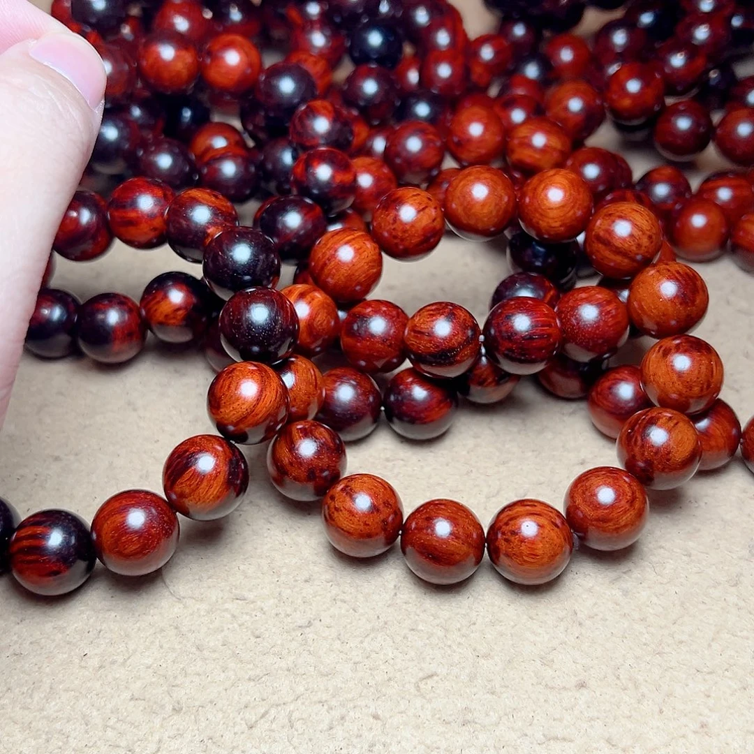 小叶紫檀手串/手链15琴料芝麻纹火焰纹芝麻点金星