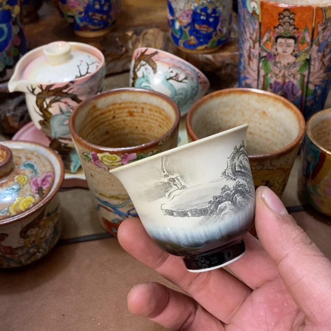 手工制作的山水杯