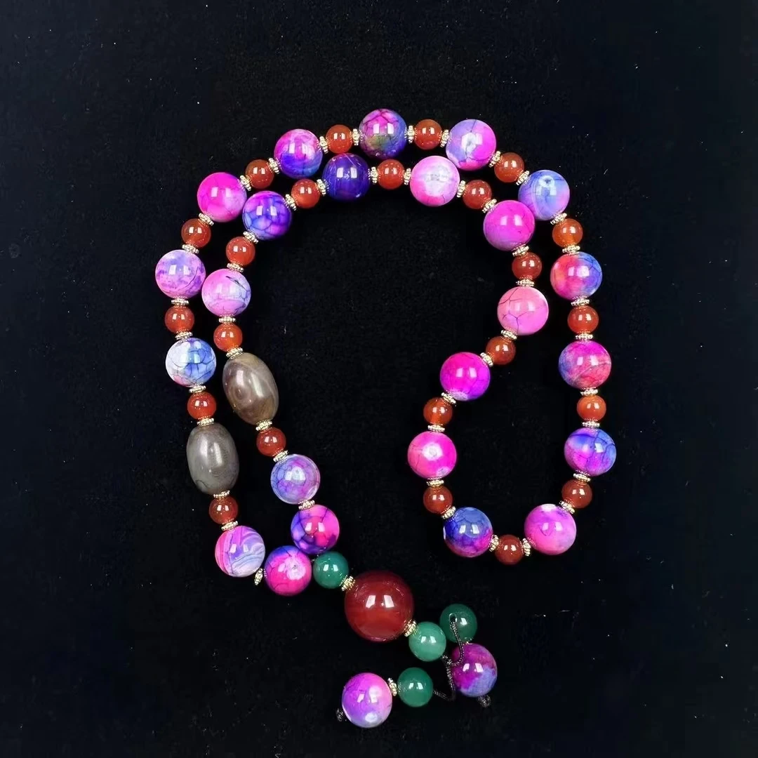 非金属珐琅项链 <米多缘>七彩天虹三眼项链（纹路随机）