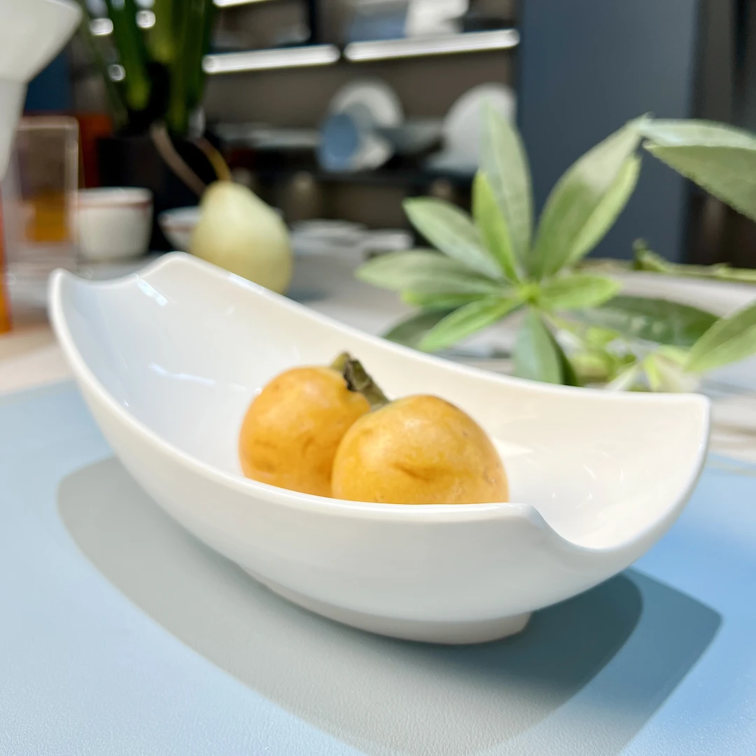 【九陶】9寸浮云凉菜盘汤盘浮雕创意异形甜品碗酒店餐具陶瓷水果盘