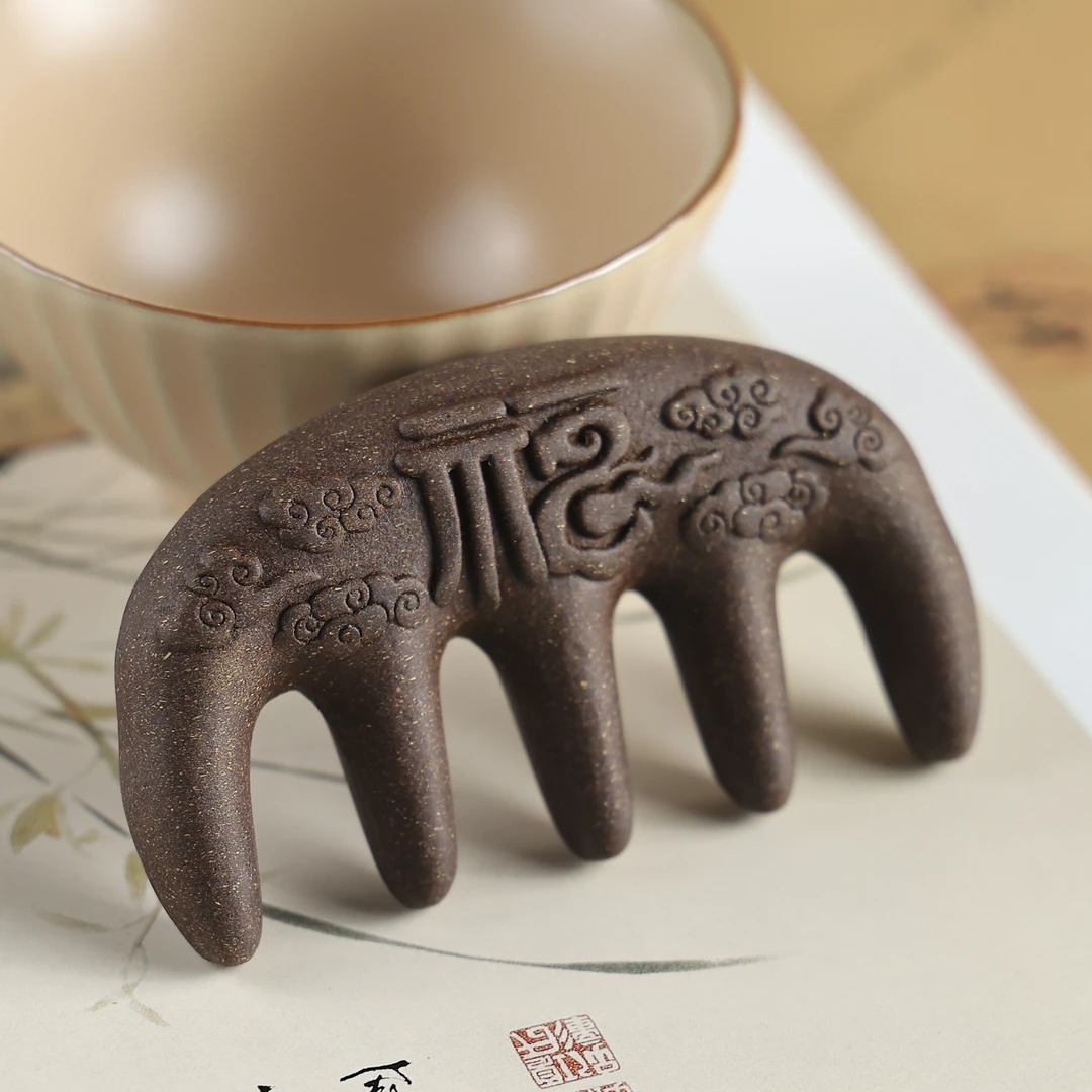 【乌斯曼香梳】 国风 祥云福字 古法手作 合香梳子