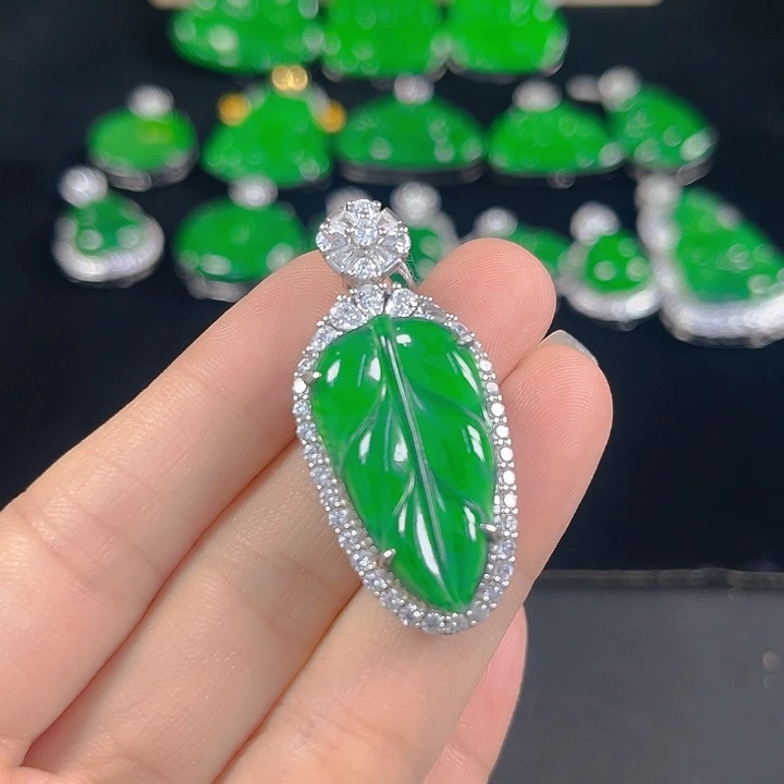 翡翠银S925镶嵌吊坠(不含链)