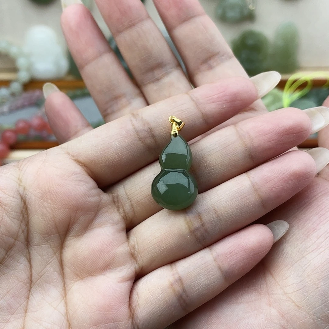 吊坠(不含链)银S925镶嵌和田玉