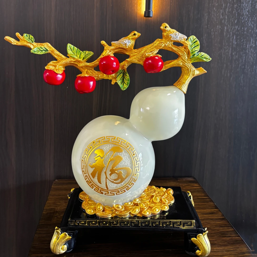 创意防玉大号葫芦摆件玄关装饰品客厅酒柜开业乔迁新居礼品