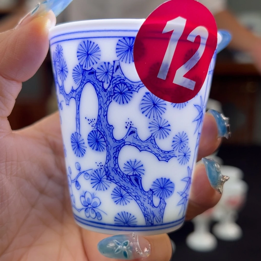 柴窑青花可乐杯（微瑕开片）