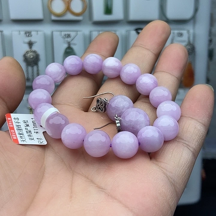 手串锂辉石银S925镶嵌手串耳饰