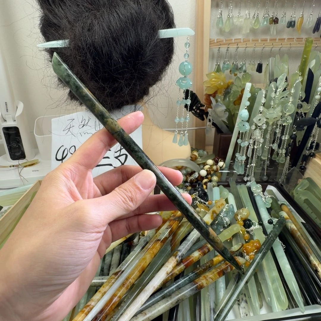 蛇纹石玉发饰未镶嵌S****y