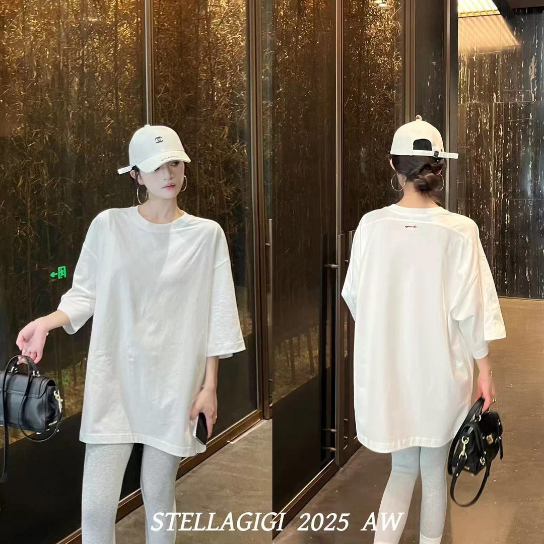 SG / 郭幂幂 AW 早秋新品 简约风 百搭后背刺绣中袖T-20251623