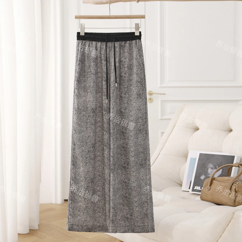 桑蚕丝直筒裤夏季必备神裤高腰直筒阔腿裤显高显瘦显贵气1008