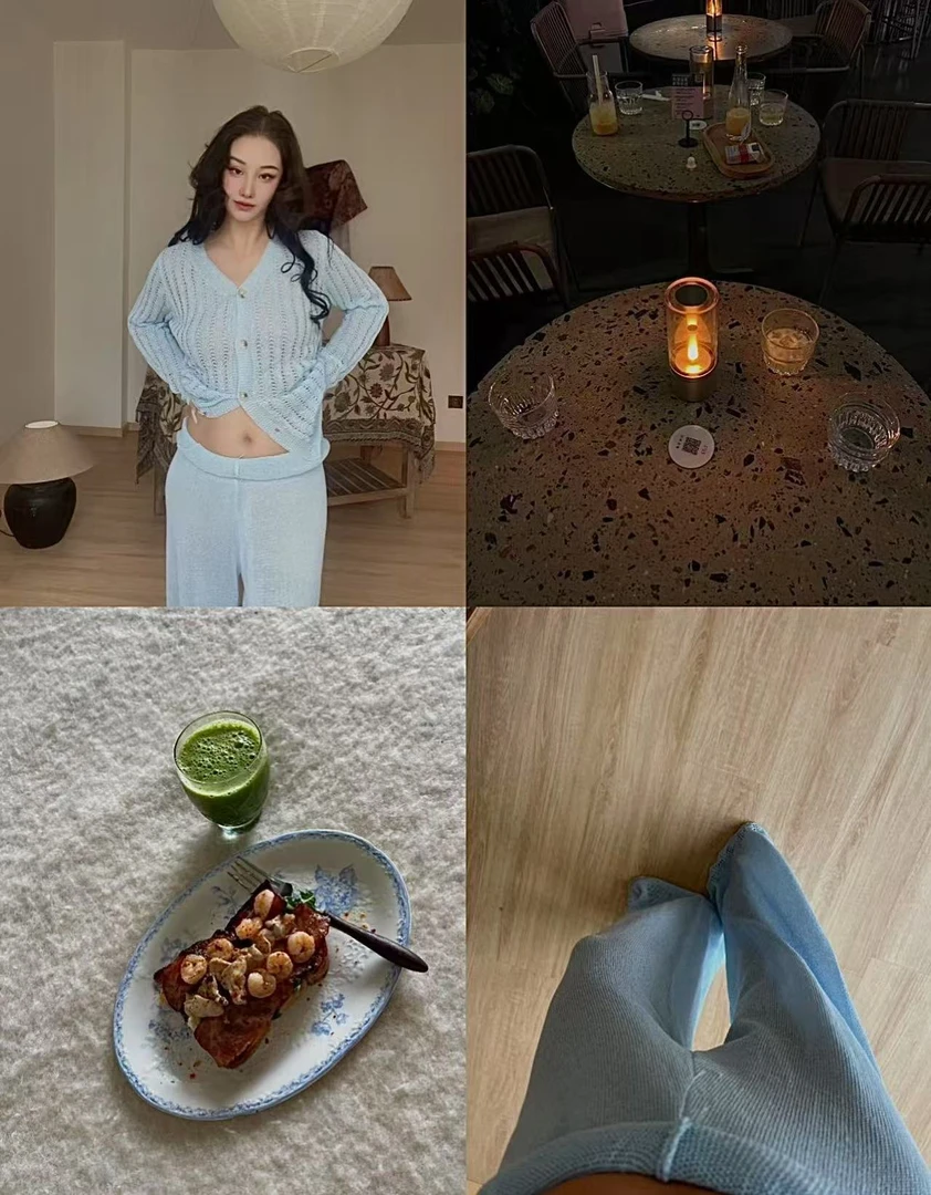 Daisy 春夏轻盈蓝色长裤