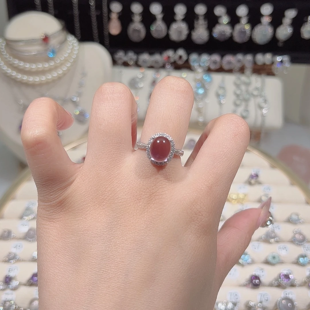 可***胖紫晶银S925镶嵌戒指