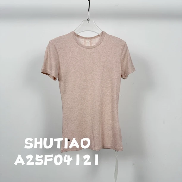 【SHUTIAO】2025夏季：新款小众设计款T恤A25F04121