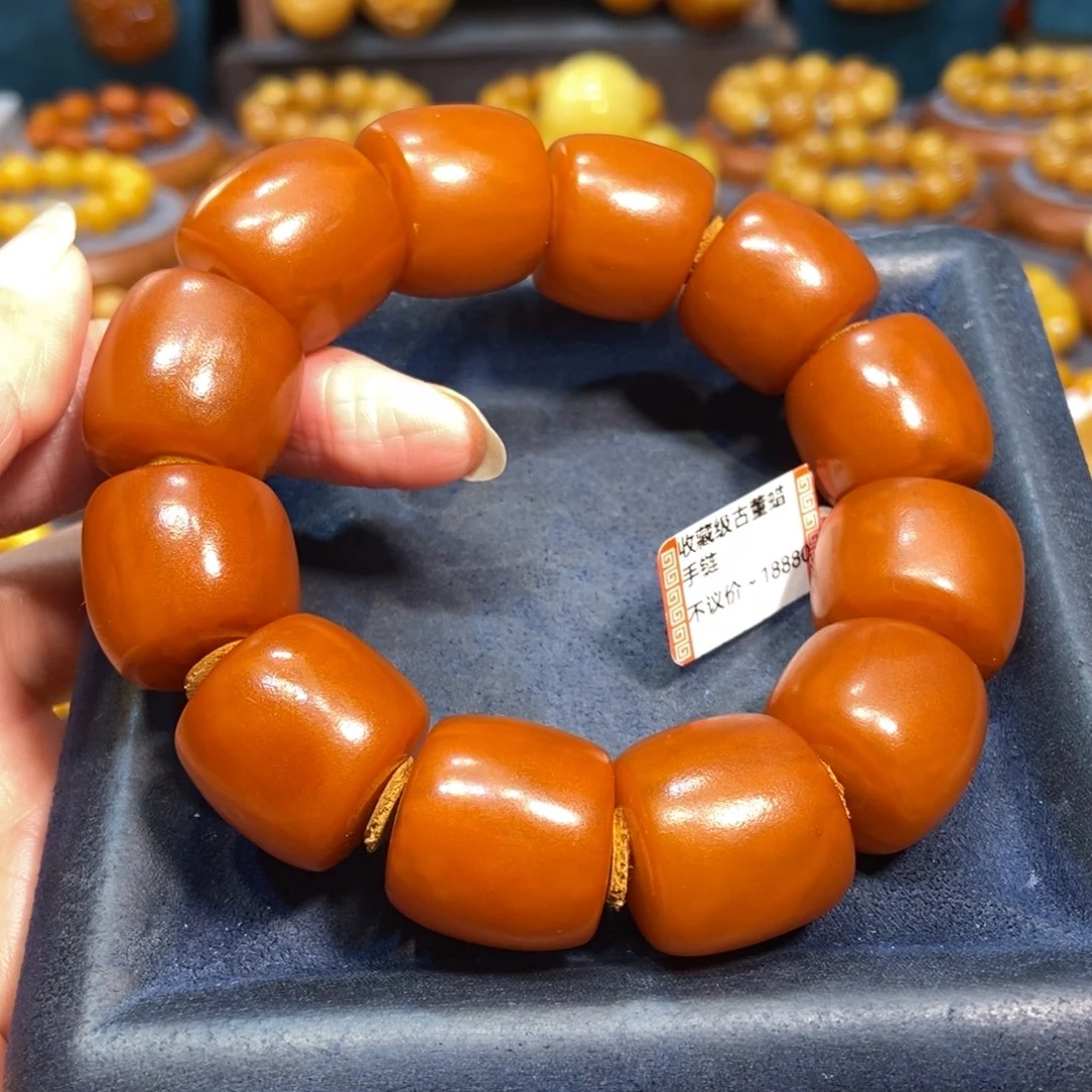 琥珀未镶嵌手链蜜蜡