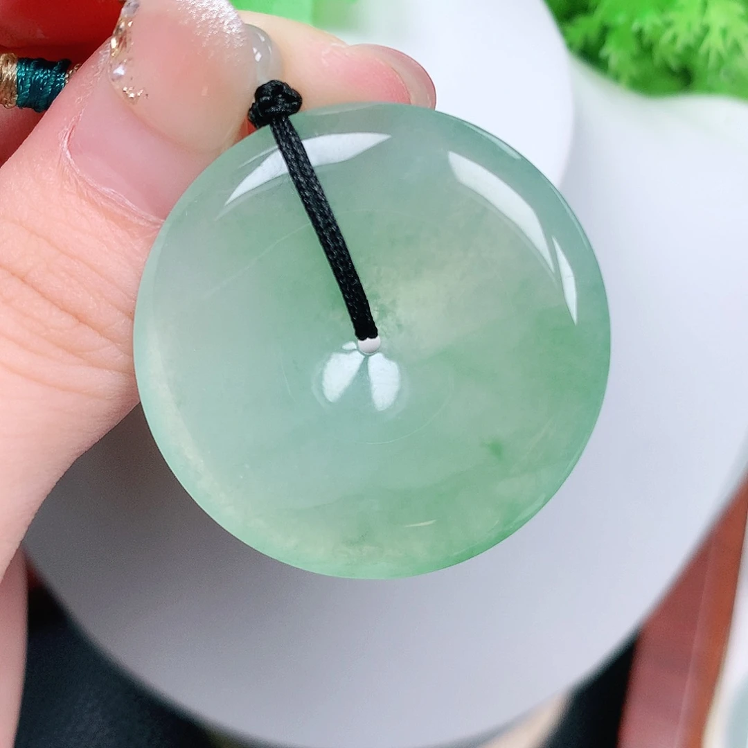 翡翠未镶嵌颈饰平安35.2-5.8