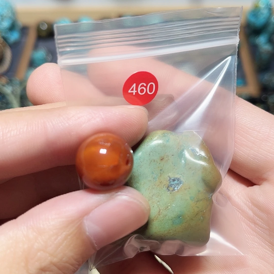 玛瑙/玉髓未镶嵌圆珠桶珠老型手串！！