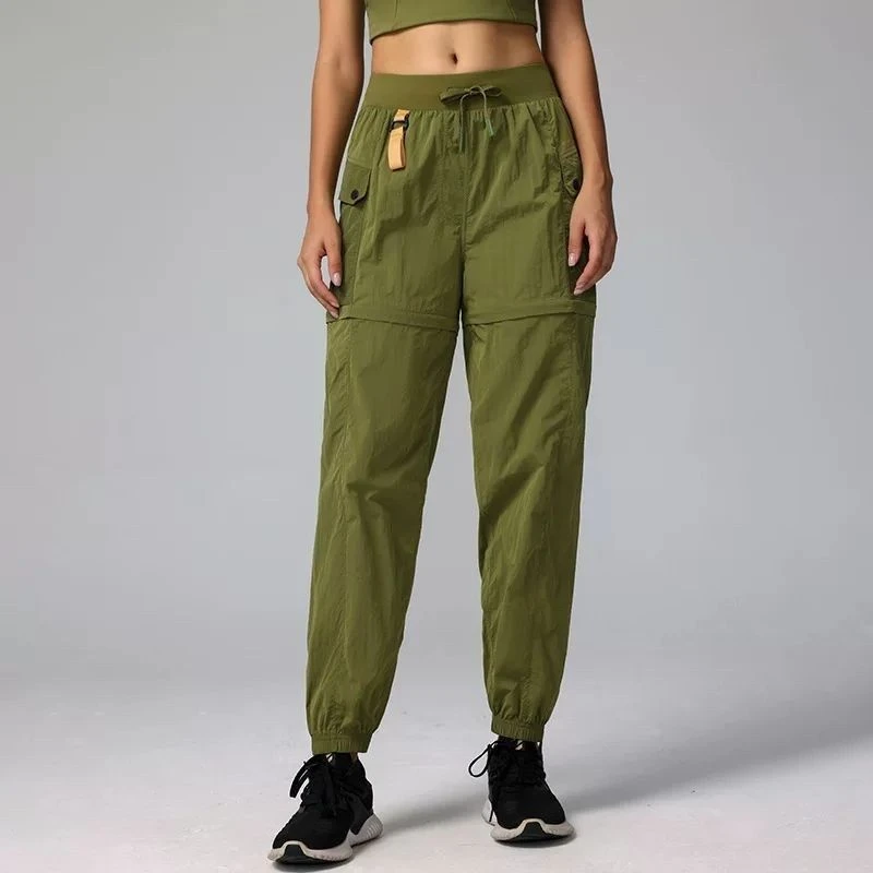 高腰宽松抽绳徒步防风女显瘦休闲户外