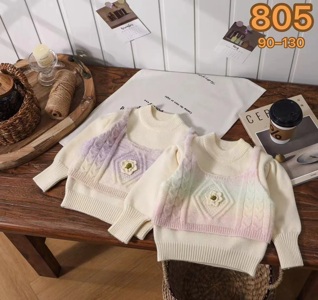 【BaoBao现货】冬款加厚不加绒毛衣假两件805