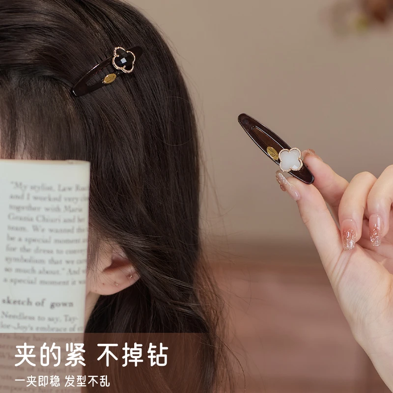 前额侧边夹刘海夹头饰发夹女碎发夹一字夹大号头顶发卡鸭嘴夹卡子