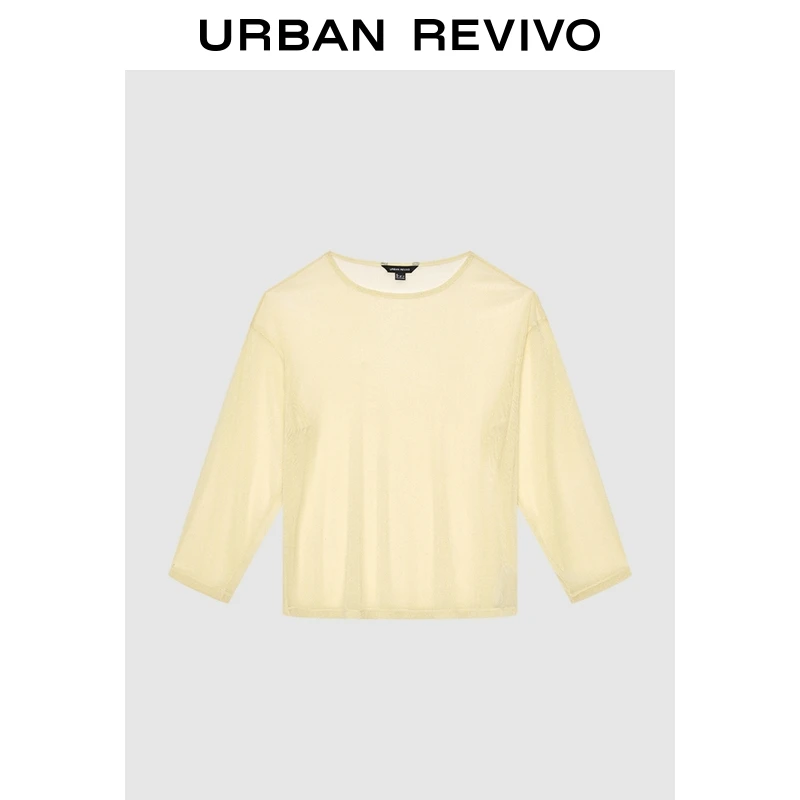 UR2025秋季新款女装慵懒休闲简约圆领宽松T恤UWG450168