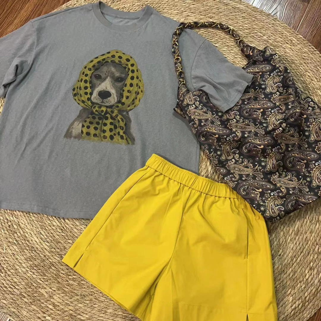 【那尚新品】个性时尚头巾狗T恤