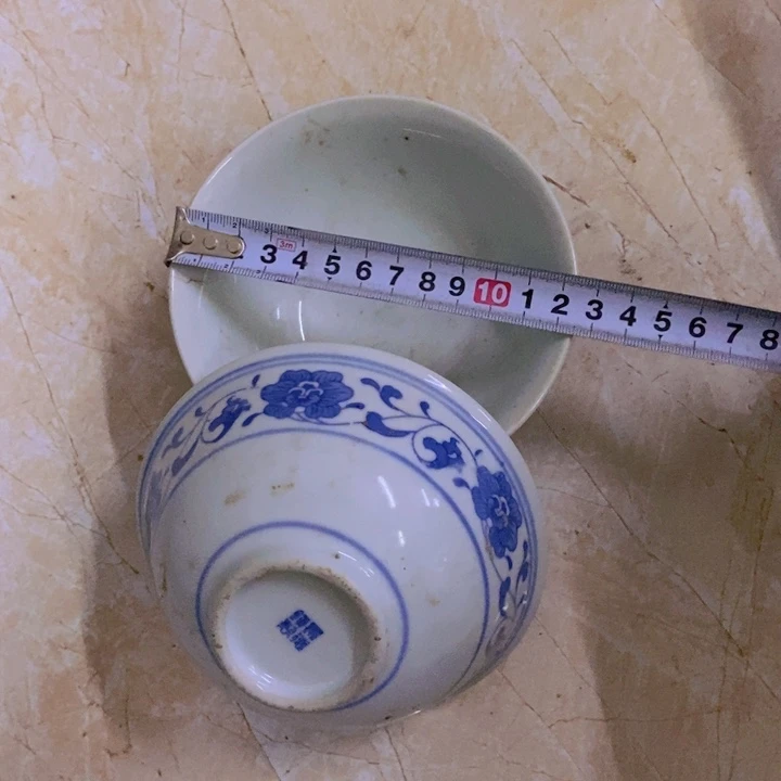摆件2个12.5厘米芙蓉花碗