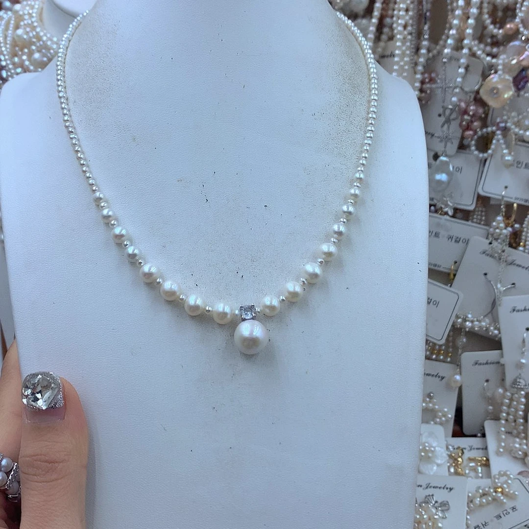 来***期淡水珍珠耳饰银S925镶嵌