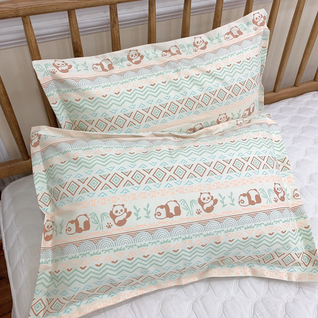 【熊猫】加厚原棉帆布老粗布枕套一对装48X74