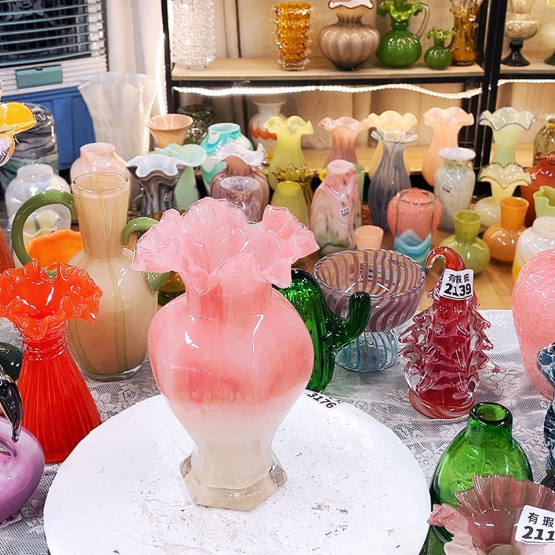 琉璃六角瓶家悦花器摆件