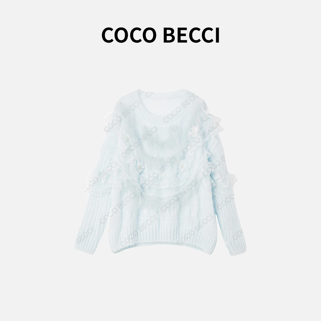 COCO BECCI【海洋之星】时尚拼接毛衫YT24YW000022