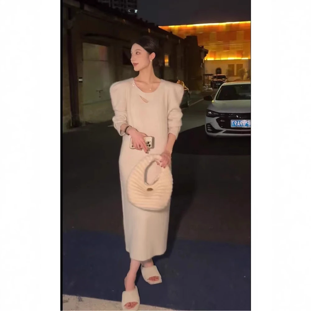 秋冬新款女装法式小香风气质名媛高端精致针织连衣裙子设计感小众