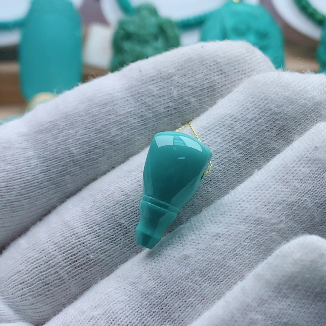 心***水绿松石未镶嵌三通
