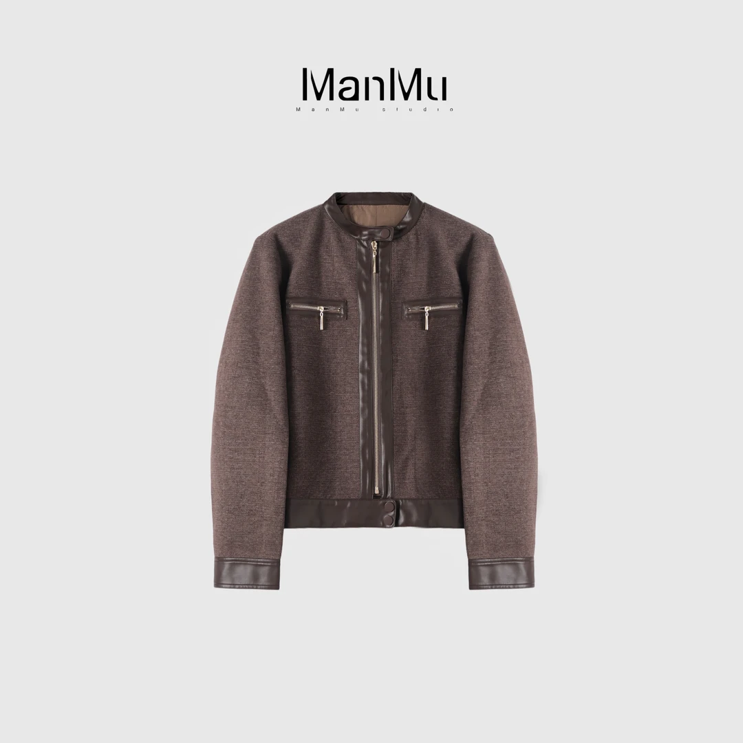 满目ManMu 【张琪专属】高级定制秋冬时尚百搭醋酸羊毛外套350651