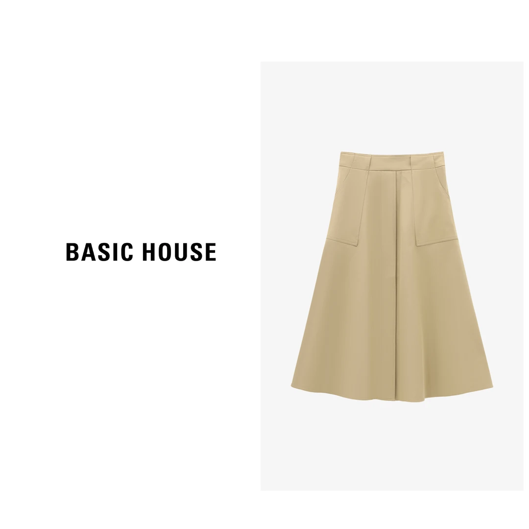 Basic House/百家好时尚百搭休闲女士半裙-B0625H5J222