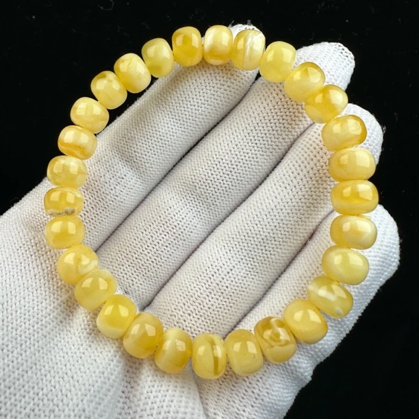 Y4659天然原矿蜜蜡手串8mm 8g抖音基地质检发货